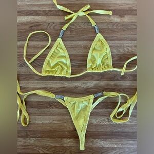 Yellow micro bikini or dance wear